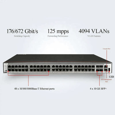 สายพานอีเทอร์เน็ต 48*10/100/1000BASE-T และสายพาน SFP 4*10GE PoE สวิตช์ ด้วยฟังก์ชัน LACP