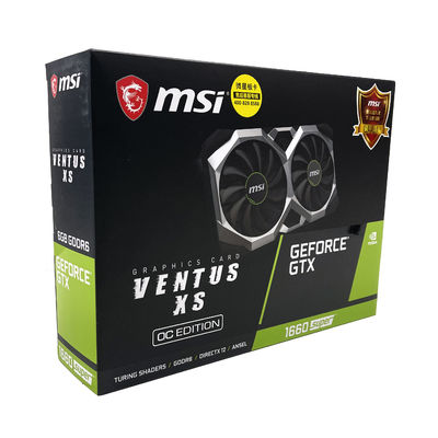 แอมดี ชิปเซ็ต MSI 1660 ซุปเปอร์ GPU การ์ด 6GB การ์ดกราฟิก วิดีโอ 192 บิต