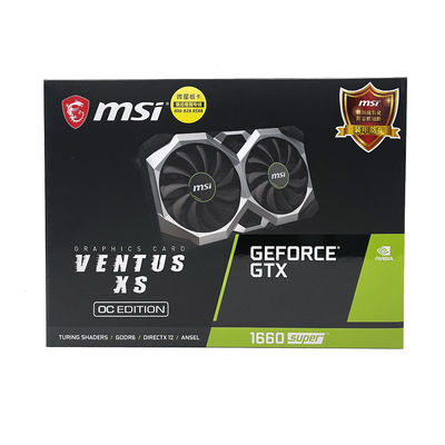 แอมดี ชิปเซ็ต MSI 1660 ซุปเปอร์ GPU การ์ด 6GB การ์ดกราฟิก วิดีโอ 192 บิต